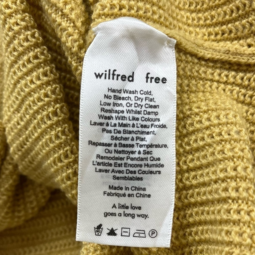 Wilfred Free Aritzia | Naomi Cropped 100% Merino Wool  Sweater Size Medium - Picture 6 of 7